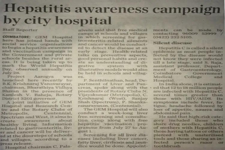 Doctors and community participating in Hepatitis awareness campaign at City Hospital